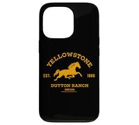 Coque pour iPhone 13 Pro Yellowstone Dutton Ranch Est. 1886 Running Horse Brown Logo