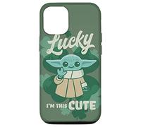 Coque pour iPhone 13 Star Wars Mandalorian Grogu Lucky I'm This Cute Green