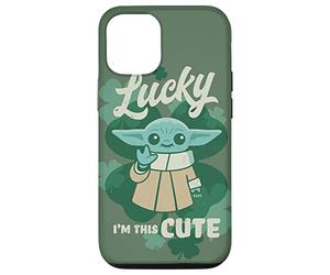 Coque pour iPhone 13 Star Wars Mandalorian Grogu Lucky I'm This Cute Green