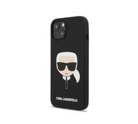 Karl Lagerfeld Coque pour iPhone 14 6,1" Karl's Head – Silicone rigide renforcée Noir