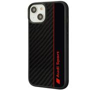 Coque Pour iPhone 14 Audi En Carbone Noir Rouge