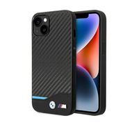 Coque pour iPhone 14 - BMW - Cuir et Carbone - Noir - Rigide - Qualité exceptionnelle