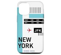 Coque pour iPhone 14 Carte d'embarquement de New York, accessoire de billet d'avion