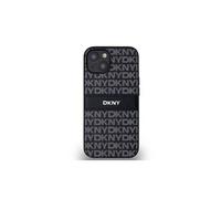 Coque pour iPhone 14 Édition Repeat Pattern Tonal Stripe avec Logo Métallisé Noir