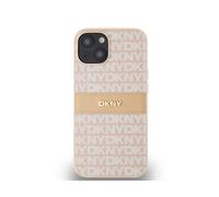 Coque pour iPhone 14 Édition Repeat Pattern Tonal Stripe avec Logo Métallisé Rose