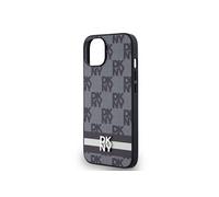 DKNY Coque pour iPhone 14 Élégante avec Motifs à Carreaux et à Rayures Noir
