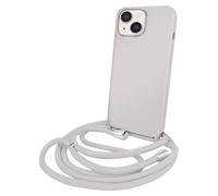 Coque pour iPhone 14 en TPU Premium Color Lace avec Cordon Tour de Cou Gris