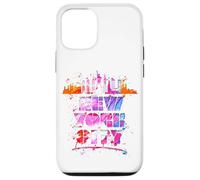 Coque pour iPhone 14 Lettrage New York City - Aquarelle New York City Skyline