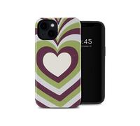 Selencia Coque arrière Vivid avec MagSafe pour Apple iPhone 14 - Double Hearts Plum Fern