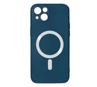 Coque pour iPhone 14 Plus Compatible MagSafe Semi Rigide Soft-Touch Bleu