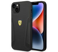 Ferrari Étui cuir iPhone 14 Plus Stamp Sides – Antichoc, anti-rayures, côtés estampillés – Noir