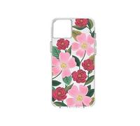 Coque pour iPhone 14 Plus Motif Floral Roseraie Détails Dorés Antimicrobienne Rifle Paper Rose