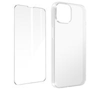 Coque pour iPhone 14 Plus Silicone Gel et Film Verre Trempé 9H transparent