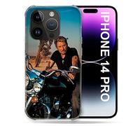 Coque pour Iphone 14 Pro (6.1) Musique Johnny Hallyday Moto