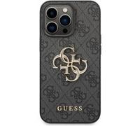 Coque pour iPhone 14 Pro avec Monogramme et Logo 4G en Métal Guess Gris foncé Gris foncé G