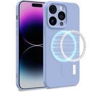 Coque Pour Iphone 14 Pro Compatible Magsafe - Silicone Tpu Double Couche Antichoc Ultra Protectrice Bleu Clair