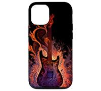 Coque pour iPhone 14 Pro Conception de groupe de métal de guitare électrique feu et