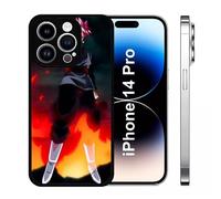 Coque Pour Iphone 14 Pro - Dbz Black Goku Crimson Warrior The Flame Of Rebellion - Silicone - Noir