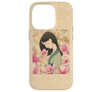 Coque pour iPhone 14 Pro Disney Princess Classic Mulan Lotus Rose