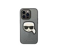 Coque pour iPhone 14 Pro Effet Cuir Karl Head 3D Protection Chic Karl Lagerfeld Argent Argent G