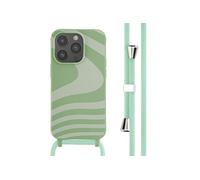imoshion imoshion Coque design en silicone avec cordon iPhone 14 Pro Retro Green Vert