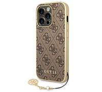 Coque Pour IPhone 14 Pro Guess En Cuir Synthétique Marron Avec Chaîne Dorée