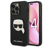 Coque Pour IPhone 14 Pro Karl Lagerfeld Figurine En Cuir Synthétique Noir