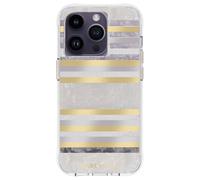 Coque pour iPhone 14 Pro MagSafe Texturée en Rayures Nacrées Multicolore