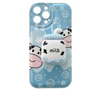 Coque pour iPhone 14 Pro Max à motif vache, protection intégrale avec rebord surélevé pour protéger l'appareil photo, compatible avec la