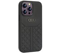Coque Pour IPhone 14 Pro Max Audi Série Q8 Noir En Cuir Véritable Avec Logo