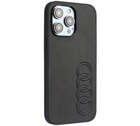Coque Pour IPhone 14 Pro Max Audi Série TT Noir Cuir Synthétique Logo