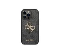 Guess Coque rigide GUHCP14X4GMGGR pour iPhone 14 Pro Max 6,7" Gris Logo 4G métal