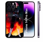 Coque Pour Iphone 14 Pro Max - Dbz Black Goku Crimson Warrior The Flame Of Rebellion - Silicone - Noir