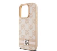 Coque pour iPhone 14 Pro Max Elégante avec Motifs à Carreaux et à Rayures Rose