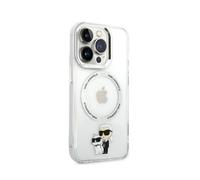 Coque pour iPhone 14 Pro Max Imprimé Karl et Choupette Compatible MagSafe Transparent