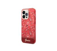 Coque pour iPhone 14 Pro Max Motif Bandana Elégant et Intemporel Rouge