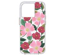 Coque pour iPhone 14 Pro Max Motif Floral Roseraie Détails Dorés Antimicrobienne
