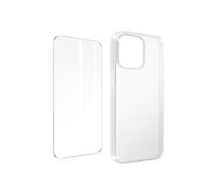 Coque pour iPhone 14 Pro Max Silicone Gel et Film Verre Trempé 9H Transparent