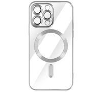 Coque pour iPhone 14 Pro Max Silicone Protection Caméra Chromé Argent
