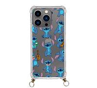 Coque pour iPhone 14 Pro Officiel de Lilo & Stitch Motif Pendentif Transparent pour protéger votre téléphone - Choisissez le type de coque que vous aimez le plus avec licence officielle Disney