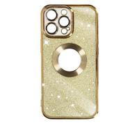 Coque pour iPhone 14 Pro Paillette Amovible Silicone Gel Série Protecam Spark Dorée