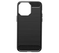 Coque pour iPhone 14 Pro Renforcée Souple Carbone Effet Brossé Noir