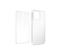 Coque pour iPhone 14 Pro Silicone Gel et Film Verre Trempé 9H transparent