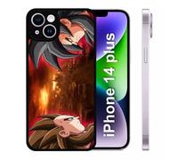 Coque Pour Iphone 14+ - San Guko Vs Vegeta - Silicone - Noir