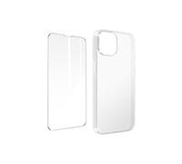 Coque pour iPhone 14 Silicone Souple et Film Verre Trempé 9H transparent