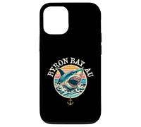 Coque pour iPhone 15 Byron Bay Australia Shark Design rétro vieilli