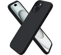 Coque pour iPhone 15, Case en Silicone Liquide Compatible avec iPhone 15 6,1 Pouces, ?tui Fine Slim, Protection Compl¿¿te Housse Souple, Cover Antichoc-Noir