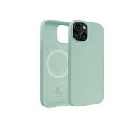 Coque pour iPhone 15 Compatible MagSafe en Silicone Souple Antichocs Crong Vert Menthe