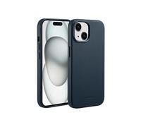 Accezz Coque arrière en cuir avec MagSafe pour Apple iPhone 15 - Nightfall Blue