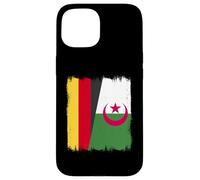 Coque pour iPhone 15 Demi drapeau allemand Algérie Racines algériennes allemandes